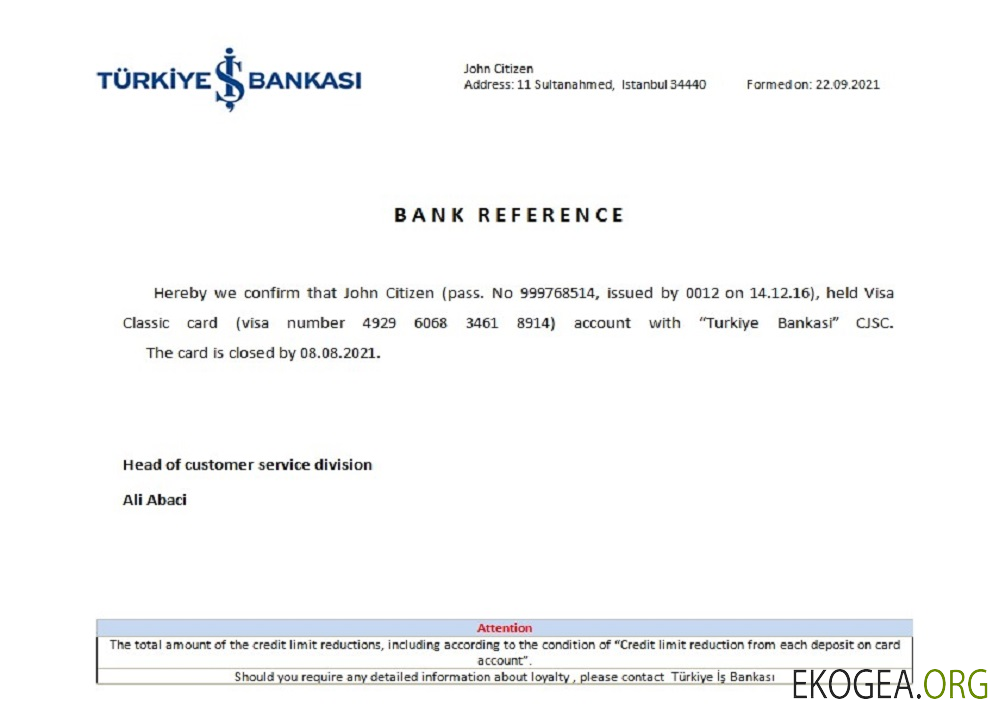 Référence Turkey , Is Bankasi , closure
